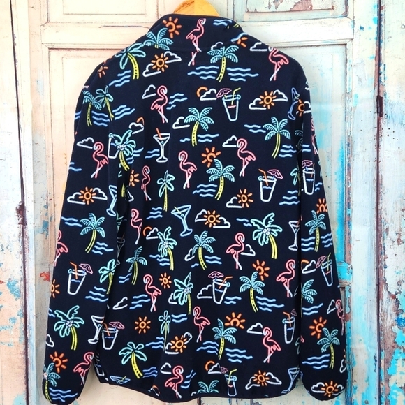 Chubbies Wanderers Club Fleece Neon Flamingo Printed Sweatshirt - Picture 5 of 8